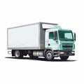 White Box Truck Vector In Soft Realism Style
