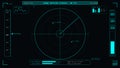 Submarine tactical sonar display interface showing critical depth and hostile target tracking Royalty Free Stock Photo