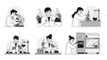 Scientists in Laboratory - Vector Illustration Royalty Free Stock Photo