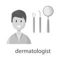 Vector illustration of dermatologist and scar icon. Collection of dermatologist and dermatology vector icon for stock.