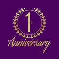 Vector illustration design commemorating the first anniversary