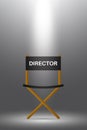 Directors chair under the spotlight. Vector illustration design. Royalty Free Stock Photo