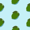 Seamless white background with slices limes.