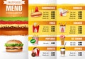 Vector illustration design menu fast food restaurant. Royalty Free Stock Photo
