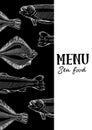 Vector illustration, design for a seafood restaurant menu Royalty Free Stock Photo