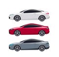 Model red and blue of profile cars. Super modern cars sports Royalty Free Stock Photo