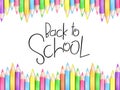 Vector illustration with design template for Back to school event banner with pencils and Back to School hand lettering