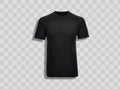 Vector illustration of design template black men T-shirt, front and back isolated on a light background. Contains Royalty Free Stock Photo