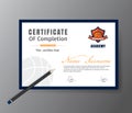 Vector template for certificate of basketball training course