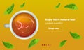 Vector illustration design template in realism style about tea