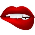 Desire red lips isolated. 3D design. Shadows effect