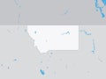 Detailed Political Map of the US Federal State of Montana