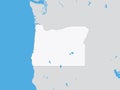 Detailed Political Map of the US Federal State of Oregon