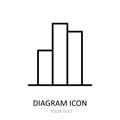 Vector illustration with diagram. Outline icon