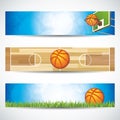 Set of basketball banners
