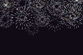 Vector illustration with different colorful fireworks Royalty Free Stock Photo