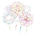 Vector illustration with different colorful fireworks Royalty Free Stock Photo