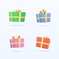 Vector illustration of different colorful presents and gifts boxes Royalty Free Stock Photo