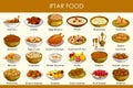 Vector illustration of different delicious food for Ramadan Iftar Food Royalty Free Stock Photo