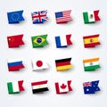 Vector Illustration Different Flags of the World Set.