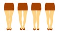 Vector illustration with different shapes of women legs Royalty Free Stock Photo