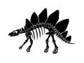 Vector illustration with dinosaur skeleton isolated on a white background.