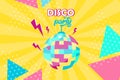 Disco ball icon. Disco party poster Royalty Free Stock Photo