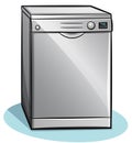 Vector dishwasher on white background Royalty Free Stock Photo