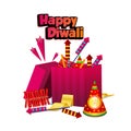 Happy Diwali festival. Diwali fire crackers box Royalty Free Stock Photo