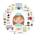 Vector illustration of a doctor. Royalty Free Stock Photo