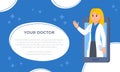 Vector illustration of the doctor template. Personal Doctor. Family doctor.