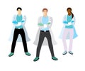 Vector illustration of doctors of different races