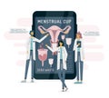 Doctors recommend menstrual cup on a smartphone