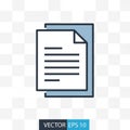 Vector illustration of a document icon with a simple design on a transpare Royalty Free Stock Photo