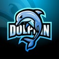 Dolphin mascot esport logo design