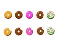 vector illustration of donut full set style flat design Royalty Free Stock Photo