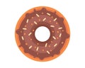 Vector illustration donut isolated on white background. Whole fresh baked donut vector