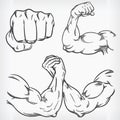 Doodle Fitness Gym Sketch Bodybuilding Drawing Vector Illustration