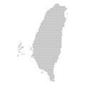 Vector illustration of dotted map of Taiwan