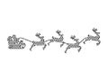 Dotted New Year Pattern of a Santa`s Sleighs Royalty Free Stock Photo