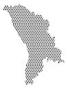 Dotted Pattern Map of Moldova Royalty Free Stock Photo