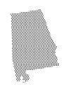 Dotted Pattern Map of US State of Alabama