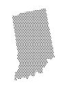 Dotted Pattern Map of US State of Indiana
