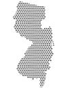 Dotted Pattern Map of US State of New Jersey