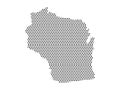 Dotted Pattern Map of US State of Wisconsin