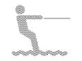 Dotted Pattern Picture of a Water Skier Royalty Free Stock Photo