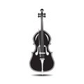 Vector illustration of double bass in flat style Royalty Free Stock Photo