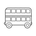 Vector Illustration of an double deck bus. Icon style with black outline. Logo design. Coloring book for children