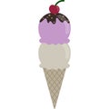 Double Scoop Ice Cream Vector Illustration