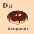 Doughnut flashcard alphabet Royalty Free Stock Photo